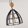 Haervej Lampadario a sospensione Legno chiaro, Nero, 1-Luce