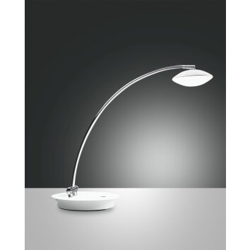 Fabas Luce Hale Lampada da Tavolo LED Cromo, Bianco, 1-Luce