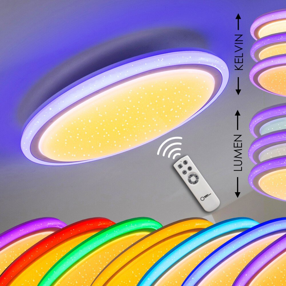 BERMEO Plafoniera LED Bianco, 2-Luci, Telecomando, Cambia colore main product photo