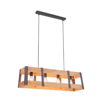 Leuchten-Direkt CRATE Lampada a Sospensione Legno chiaro, 4-Luci