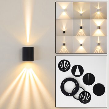 Mora Applique da esterno LED Nero, 2-Luci