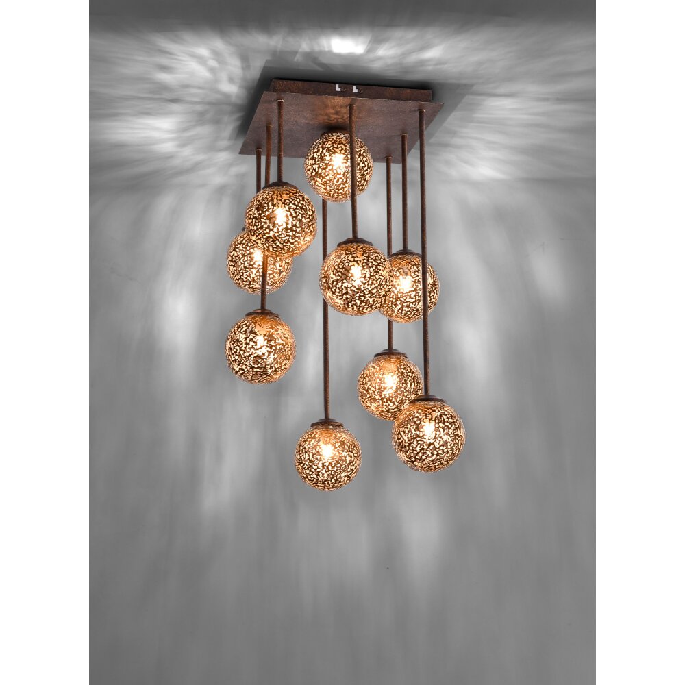 Paul Neuhaus GRETA Plafoniera Ruggine, 9-Luci main product photo