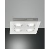 Fabas Luce Bali Plafoniera LED Argento, 4-Luci