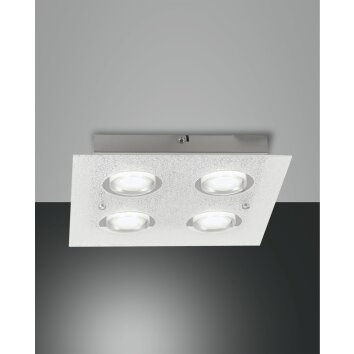 Fabas Luce Bali Plafoniera LED Argento, 4-Luci