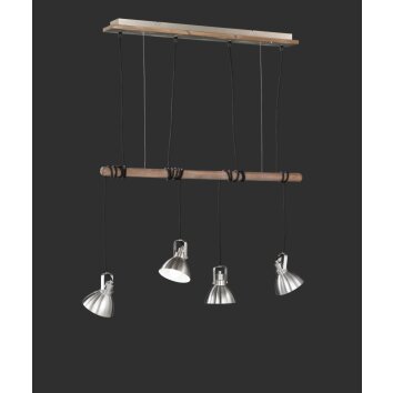 Trio-Leuchten Timber Lampada a Sospensione Legno scuro, 4-Luci