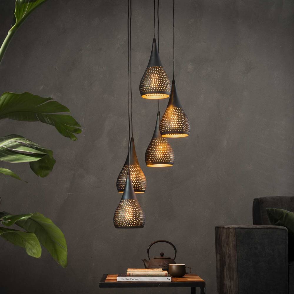 EGMOND Lampadario a sospensione Marrone, Nero, 5-Luci main product photo