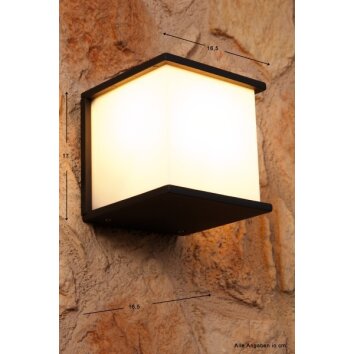 Lutec CUBE Applique per esterno Antracite, 1-Luce