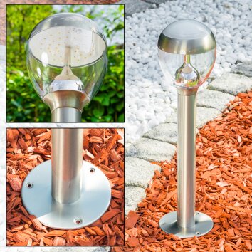 CORDOVA Lampada con Piedistallo LED Acciaio inox, 1-Luce