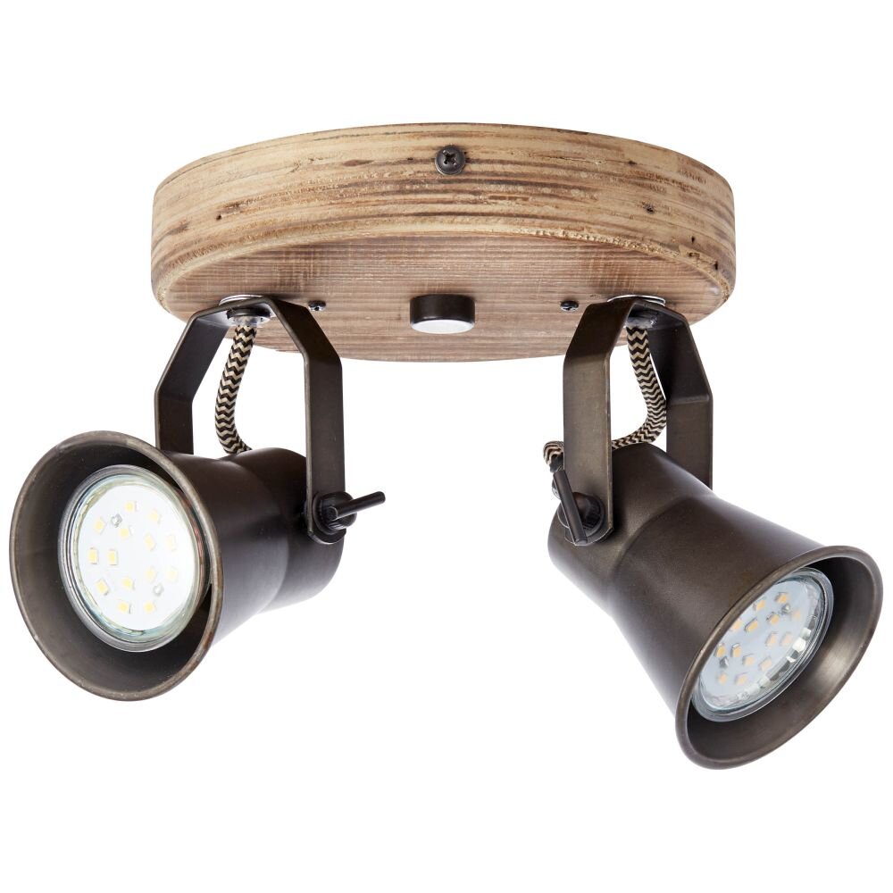Faretto Brilliant Seed Legno scuro, Nero, 2-Luci