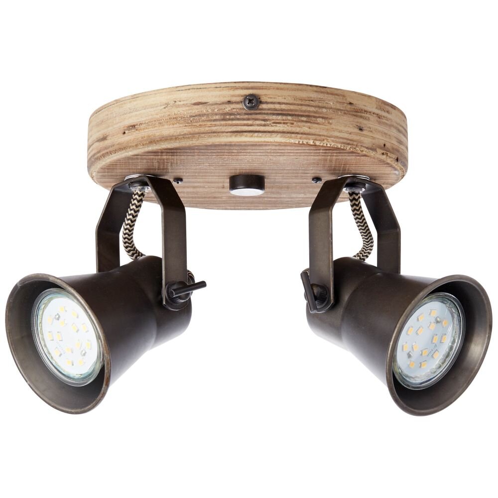 Faretto Brilliant Seed Legno scuro, Nero, 2-Luci