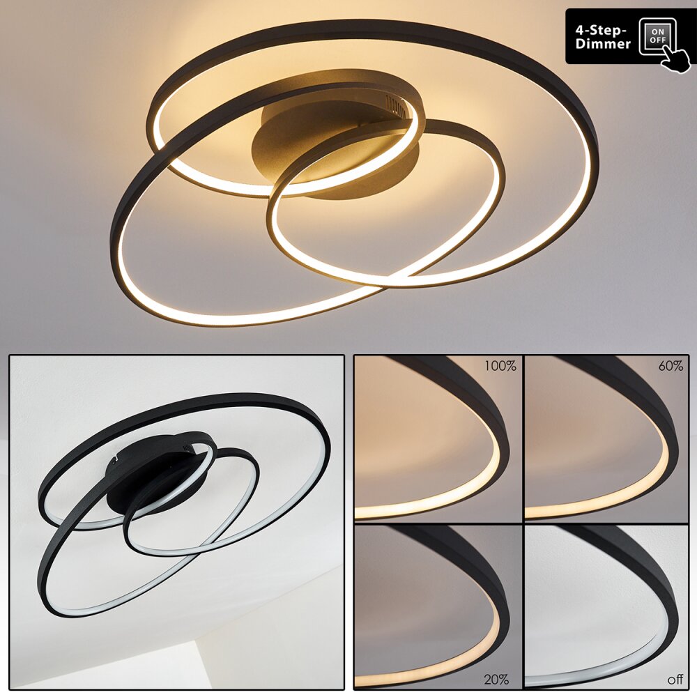 Chute Plafoniera LED Nero, 1-Luce main product photo