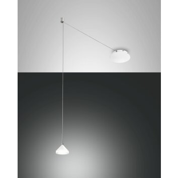 Fabas Luce Isabella Lampada a Sospensione LED Bianco, 1-Luce