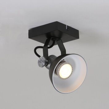 Steinhauer BROOKLY Faretto LED Nero, 1-Luce