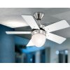 Globo MARVA Ventilatore Acciaio inox, Grigio, Nichel opaco, Bianco, 1-Luce