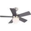 Globo MARVA Ventilatore Acciaio inox, Grigio, Nichel opaco, Bianco, 1-Luce