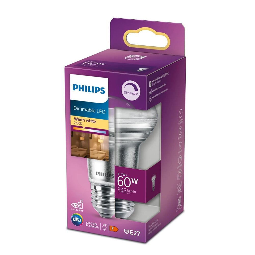 Philips LED E27 4,5 watt 2700 kelvin 345 lumen main product photo