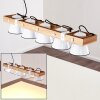 Oksbol Lampada a Sospensione Legno chiaro, Bianco, 5-Luci