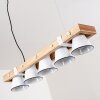 Oksbol Lampada a Sospensione Legno chiaro, Bianco, 5-Luci