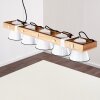 Oksbol Lampada a Sospensione Legno chiaro, Bianco, 5-Luci