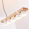 Oksbol Lampada a Sospensione Legno chiaro, Bianco, 5-Luci