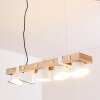 Oksbol Lampada a Sospensione Legno chiaro, Bianco, 5-Luci