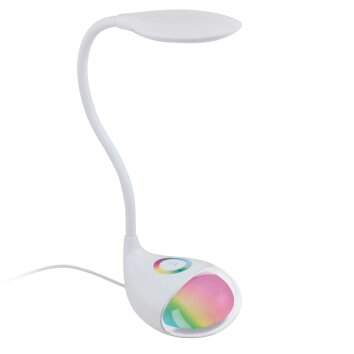 Eglo CABADO Lampada da Tavolo LED Bianco, 2-Luci, Cambia colore