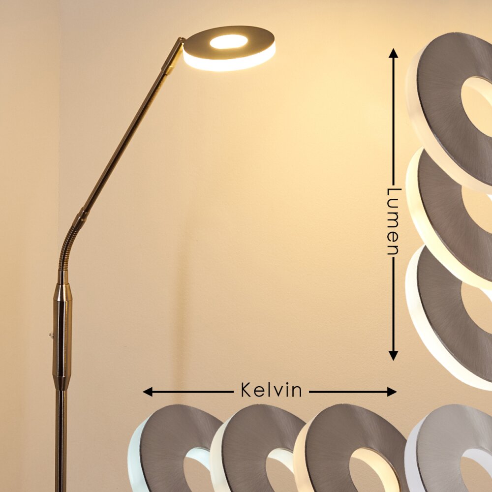 Gulkana Lampada da terra LED Nichel opaco, 1-Luce, Cambia colore main product photo
