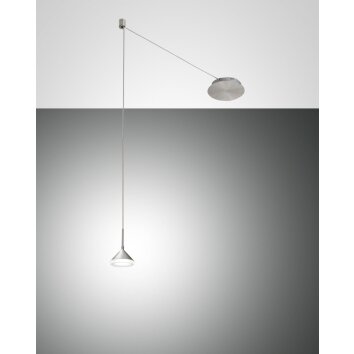 Fabas Luce Isabella Lampada a Sospensione LED Cromo, Nichel opaco, 1-Luce