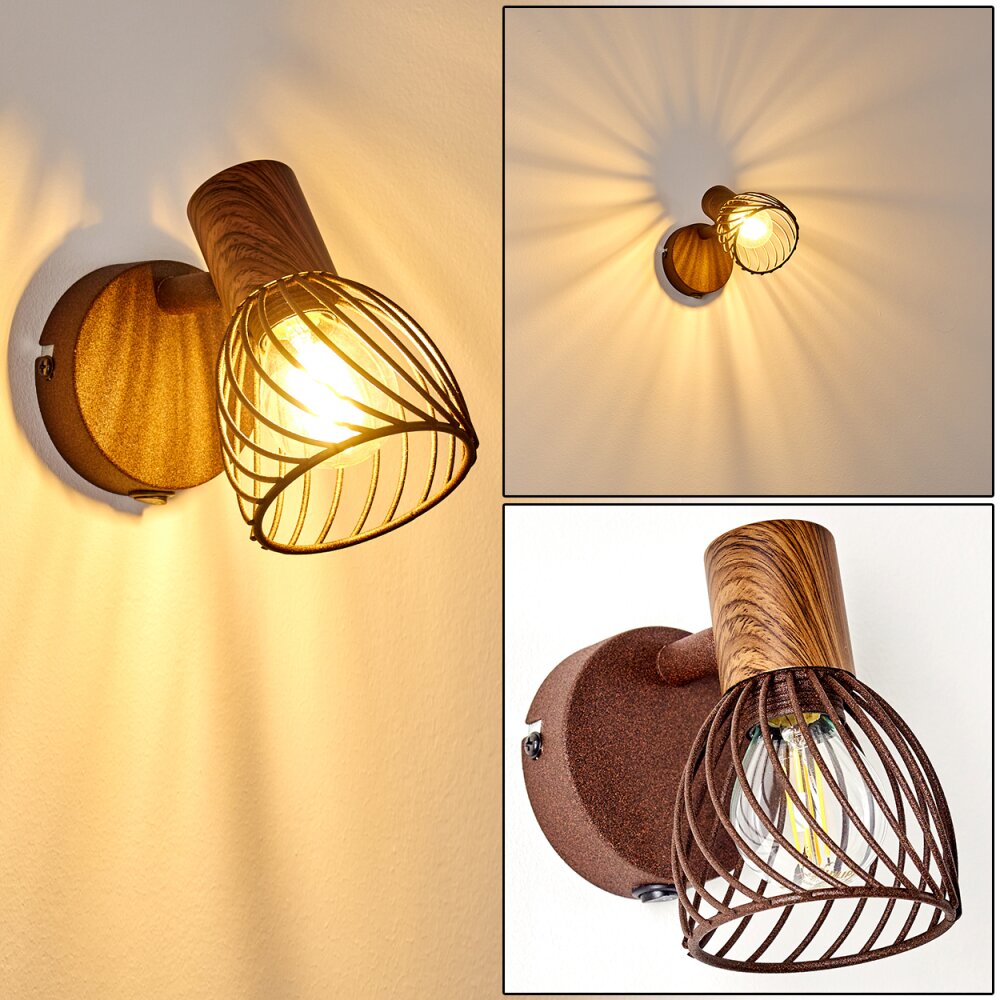 Applique Arjen Legno scuro, Ruggine, 1-Luce main product photo