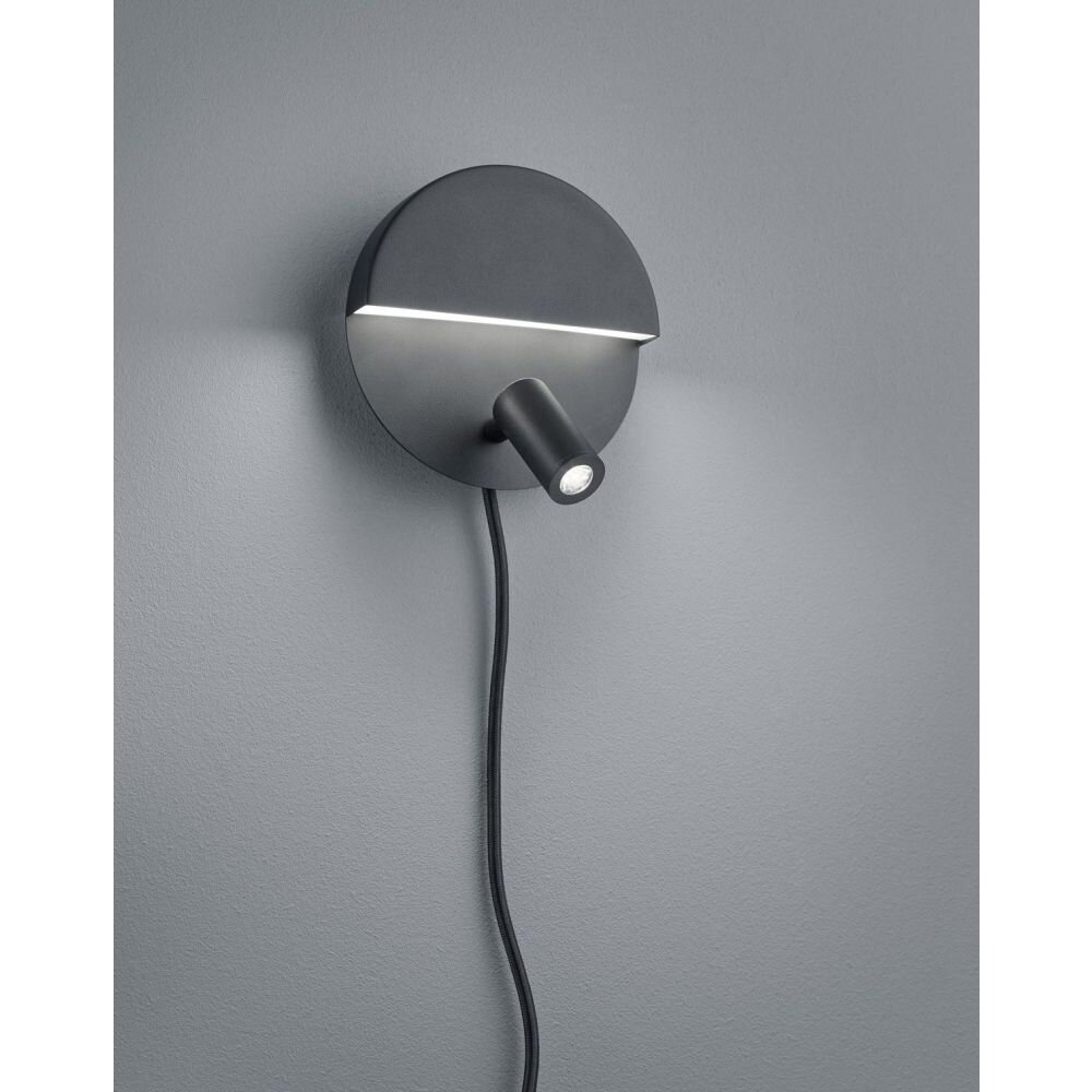 Trio MARIO Applique LED Nero, 1-Luce main product photo