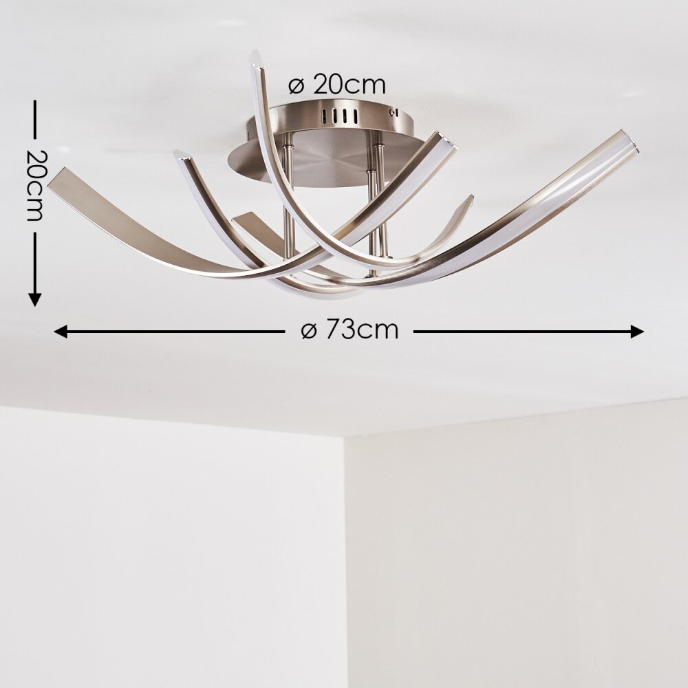 Plafoniera Aranu LED Nichel opaco, 4-Luci