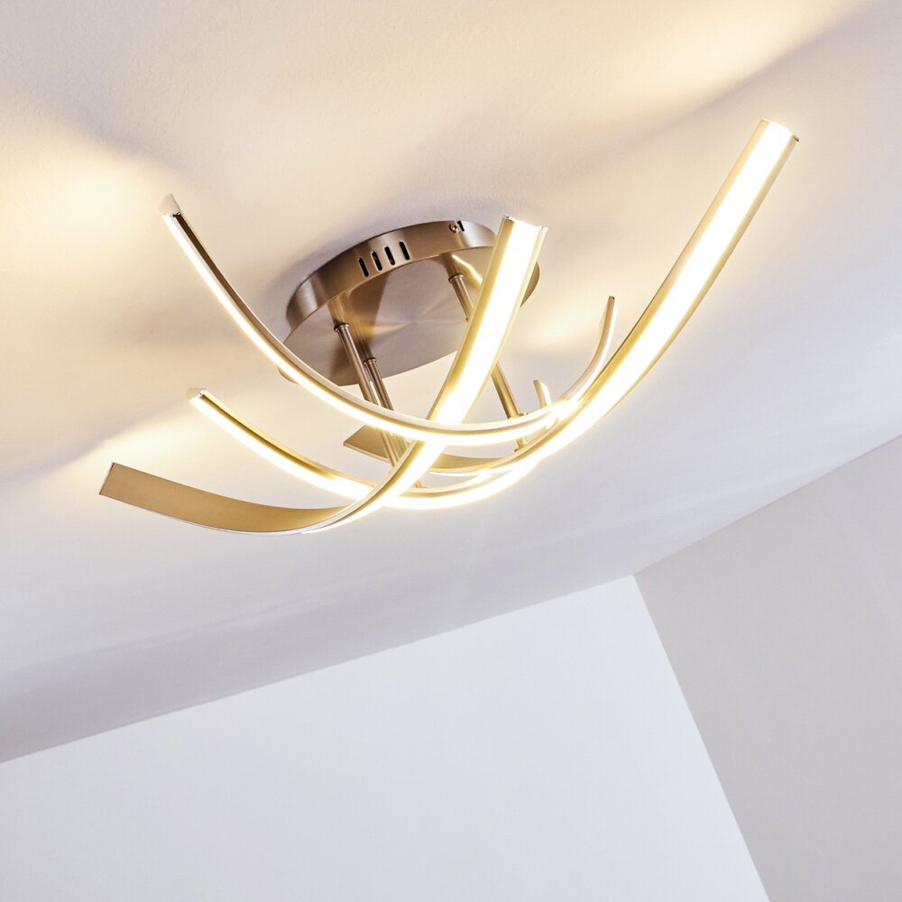 Plafoniera Aranu LED Nichel opaco, 4-Luci