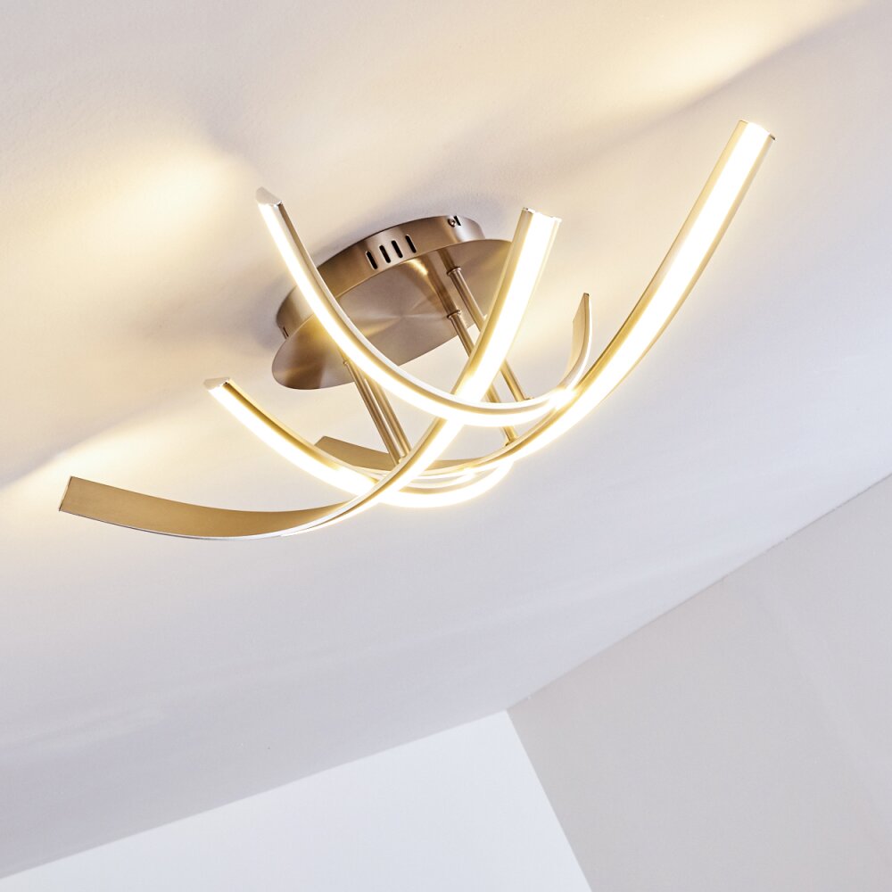 Plafoniera Aranu LED Nichel opaco, 4-Luci