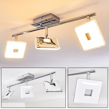 Vallorbe Plafoniera LED Cromo, 3-Luci Vallorbe Plafoniera LED Cromo, 3-Luci