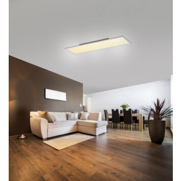 Leuchten-Direkt FLAT Plafoniera LED Bianco, 1-Luce, Telecomando