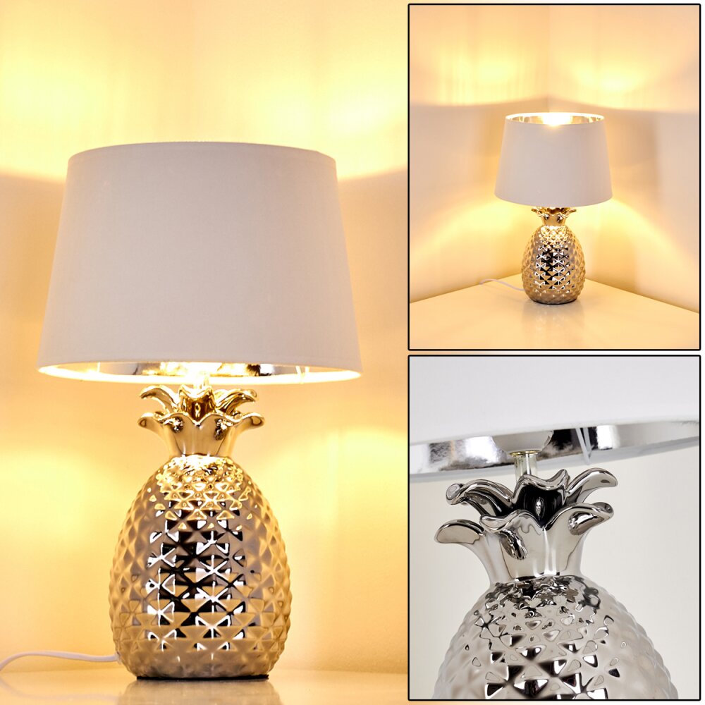 Lampada da tavolo lampada da camera da letto regolabile in altezza lampada  da tavolo bianca ceramica