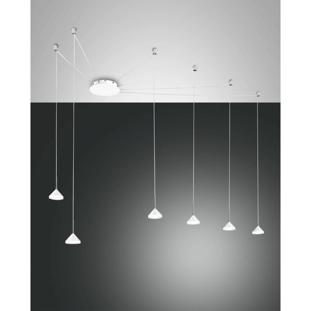 Fabas Luce Isabella Lampada a Sospensione LED Bianco, 6-Luci main product photo