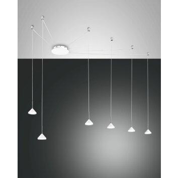 Fabas Luce Isabella Lampada a Sospensione LED Bianco, 6-Luci