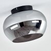 Molloy Plafoniera Cromo, Grigio fumo, 1-Luce