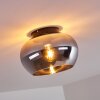 Molloy Plafoniera Cromo, Grigio fumo, 1-Luce