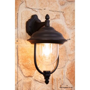 Konstsmide PARMA Applique Nero, Trasparente, chiaro, 1-Luce