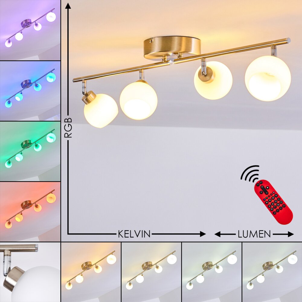 Motala Plafoniera LED Nichel opaco, 4-Luci, Telecomando, Cambia colore main product photo