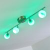 Motala Plafoniera LED Nichel opaco, 4-Luci, Telecomando, Cambia colore