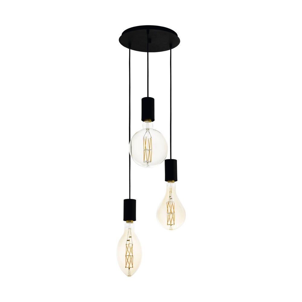 Eglo POZUETA Lampadario a sospensione Nero, 3-Luci