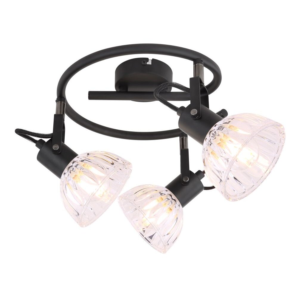 Faretto Globo DRABO Nero, 3-Luci