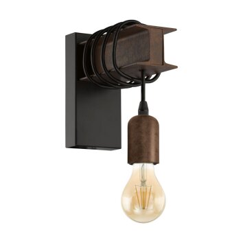 EGLO TOWNSHEND Applique Marrone, Nero, 1-Luce