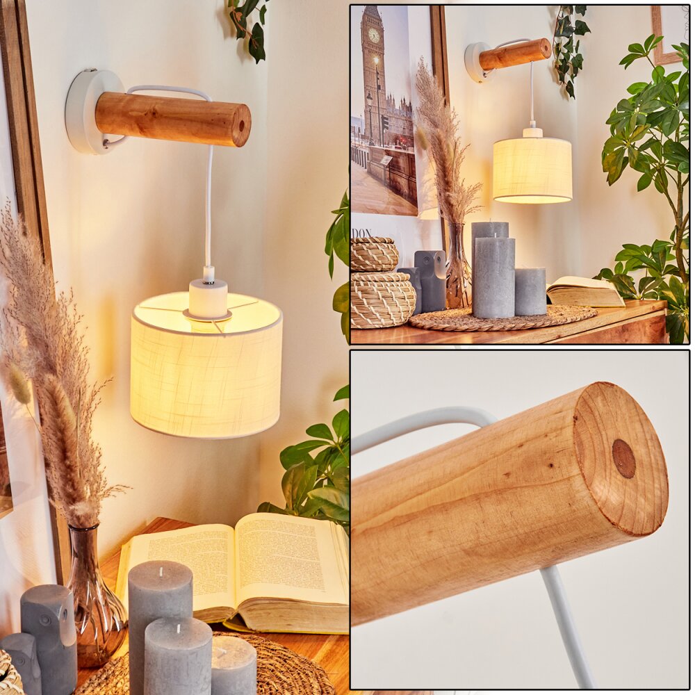 Geelong Applique Legno chiaro, Bianco, 1-Luce main product photo