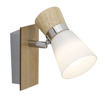 Brilliant Nacolla Applique Cromo, Legno chiaro, 1-Luce