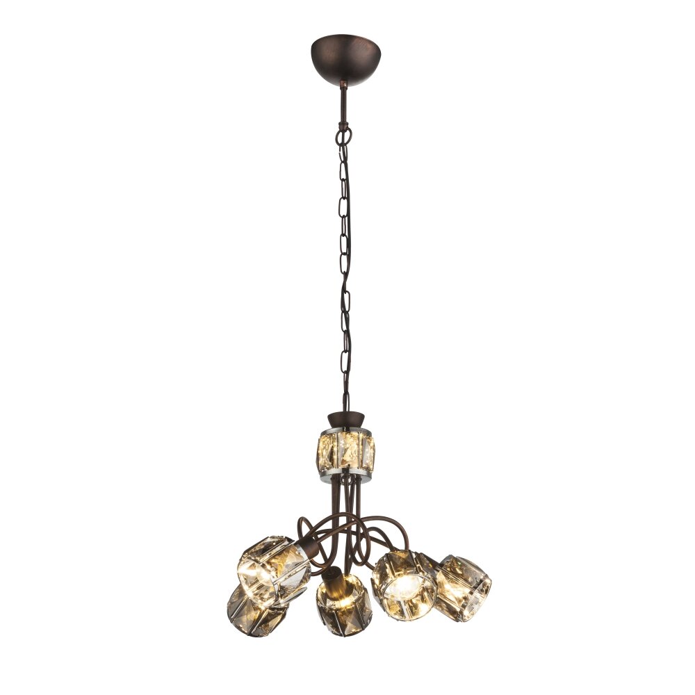Globo AMBER Lampadario a sospensione Bronzo, 5-Luci main product photo