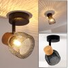 Plafoniera Grongroft Legno chiaro, Nero, 1-Luce